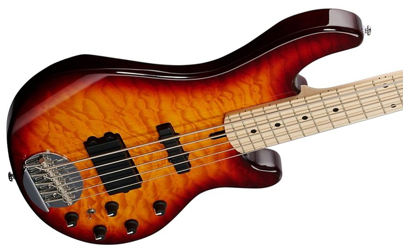 Lakland 55-02 Deluxe Qmt Skyline 5c Active Mn - Honey Burst Gloss - Solid body electric bass - Variation 2