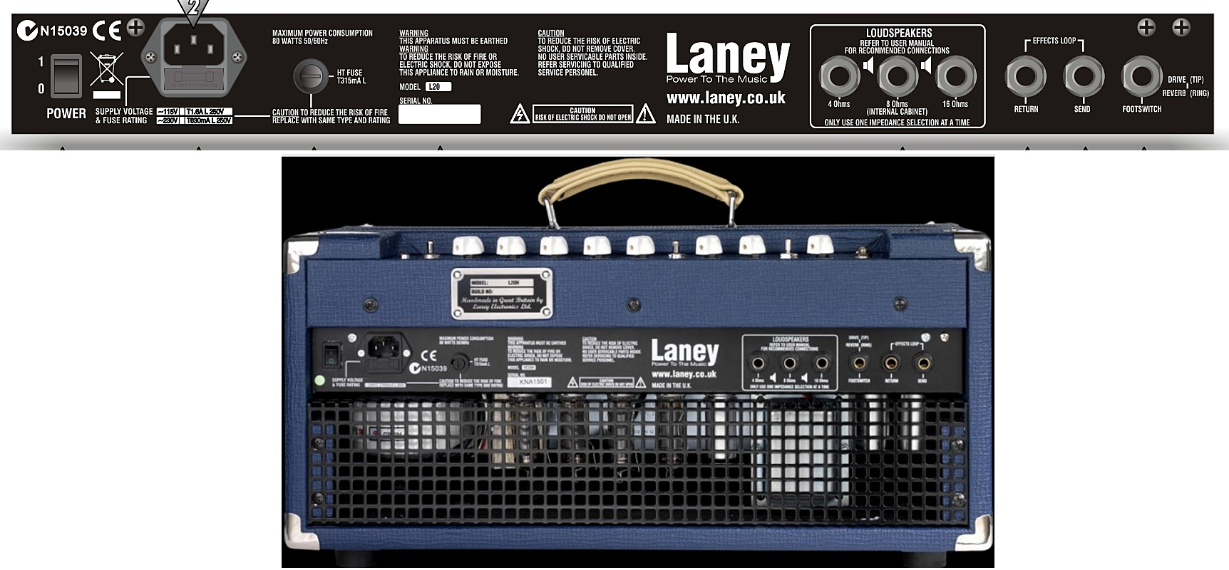 Laney Lionheart L20h Head - Electric guitar amp head - Variation 2