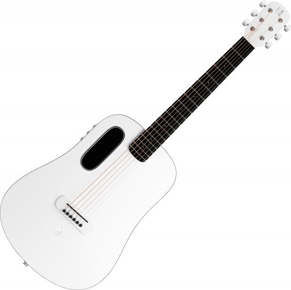 Travel acoustic guitar  Lava music Blue Lava Original 36 Freeboost with Airflow Bag - Frost white