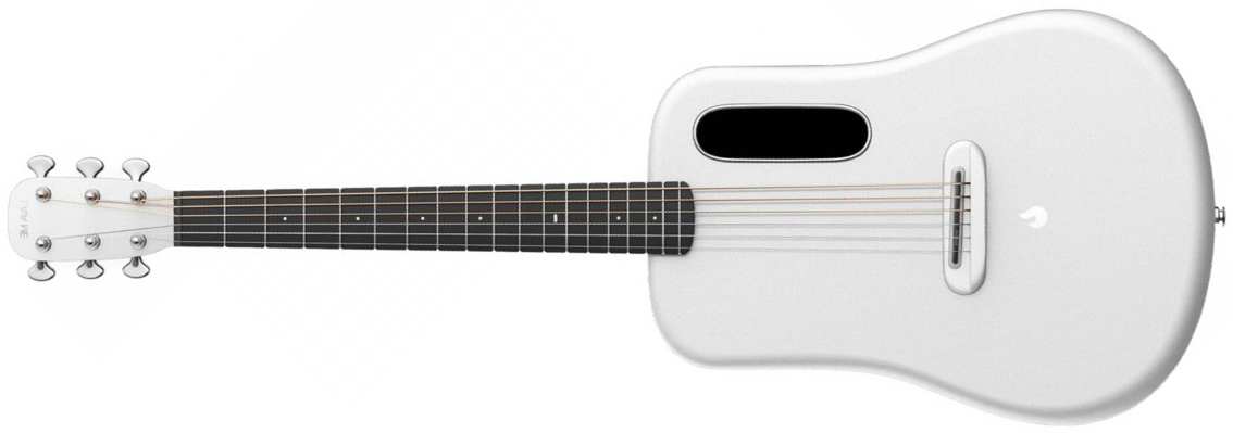 Lava Music Lava Me 3 38inc. Lh Gaucher Tout Carbone +space Bag - White - Travel acoustic guitar - Main picture