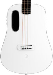 Travel acoustic guitar Lava music Blue Lava Original 36 Freeboost with Airflow Bag - Frost white
