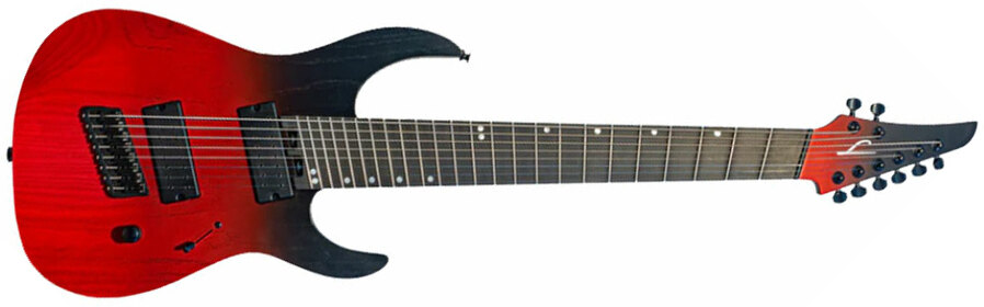Legator Ninja N8fp Performance Multiscale 2h Ht Eb - Crimson - Multi-Scale Guitar - Main picture