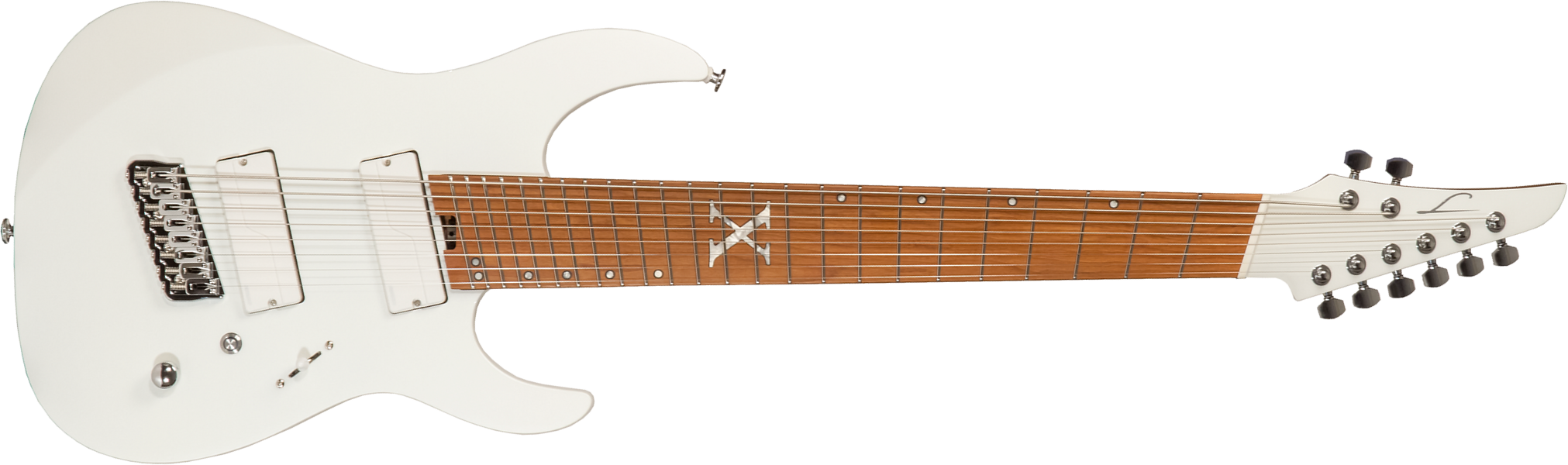 Legator Ninja N8xa 10th Anniversary Jap 8c Multiscale 2h Fishman Fluence Modern Ht Mn - Alpine White - Multi-Scale Guitar - Main picture