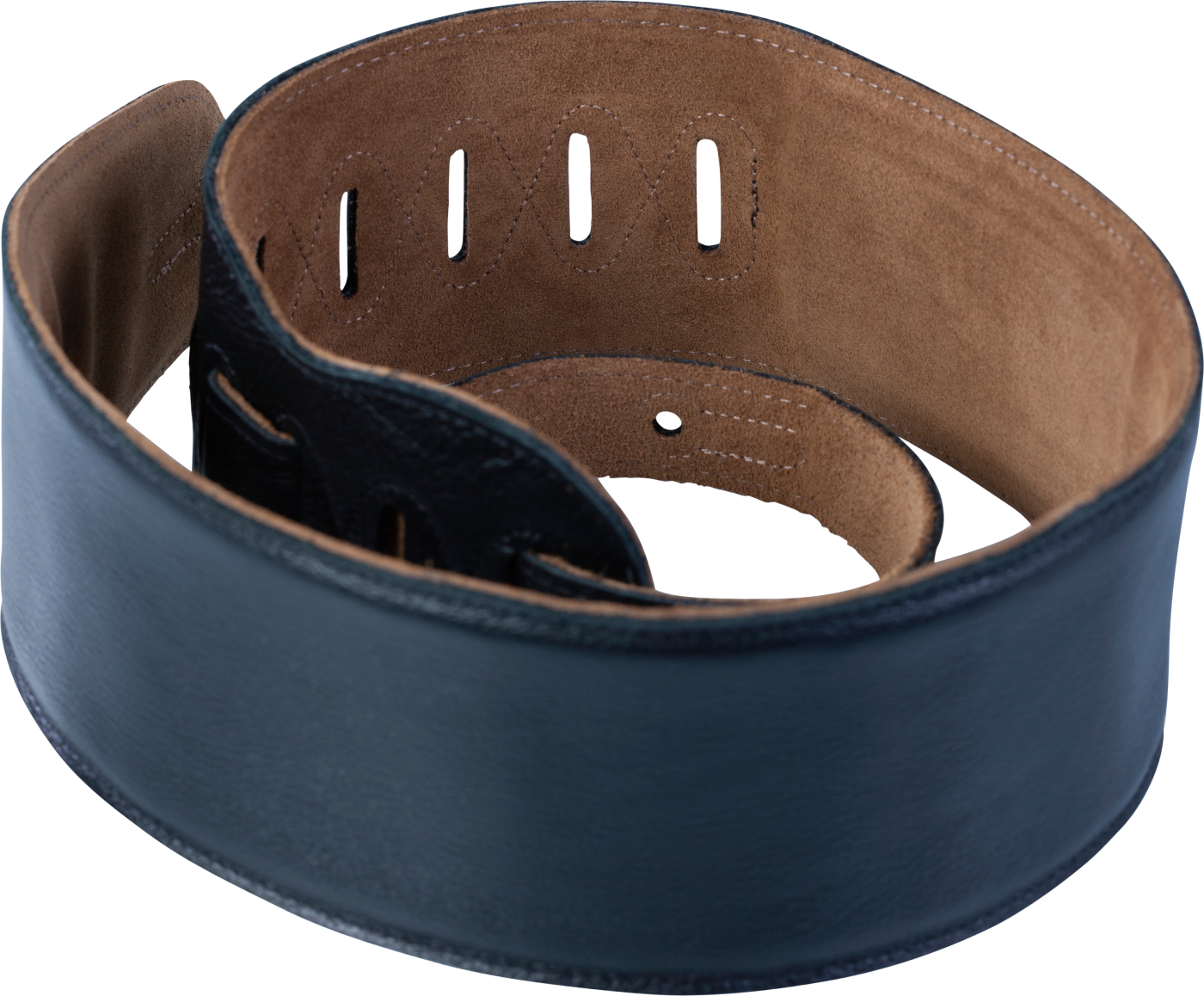 Levy's Cuir Remboure Dos Daim Pour Basse 9 Cm - Black - Guitar strap - Variation 1