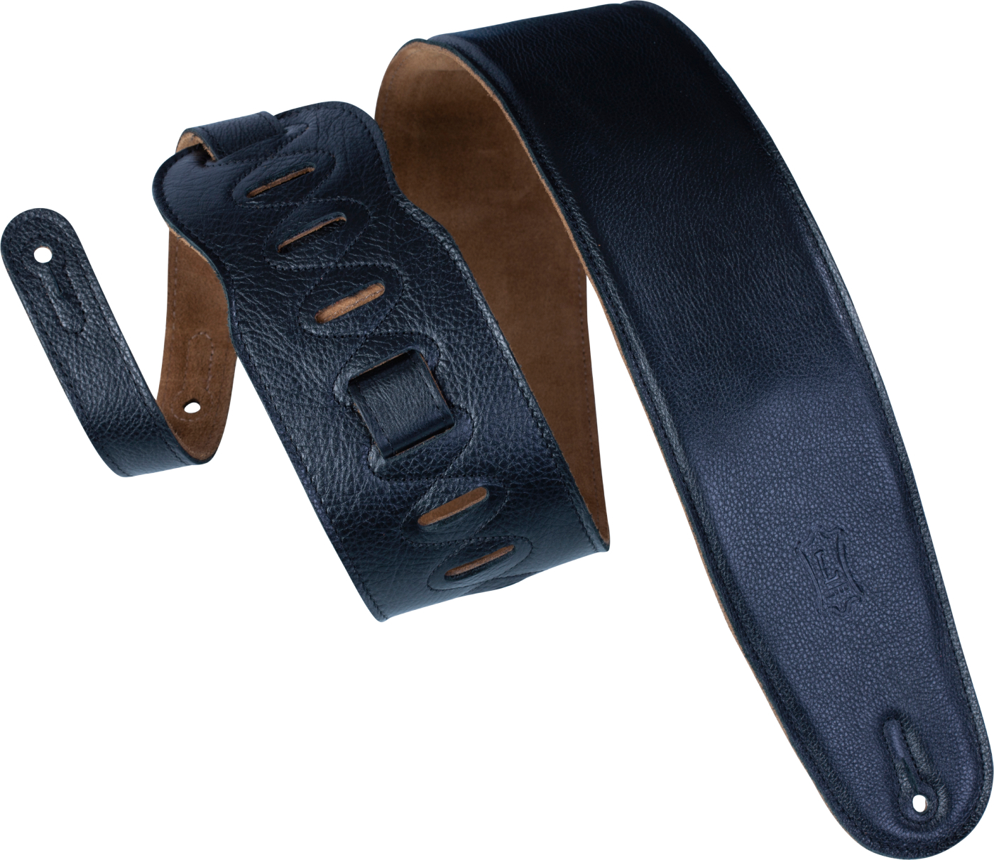 Levy's Cuir Remboure Dos Daim Pour Basse 9 Cm - Black - Guitar strap - Main picture