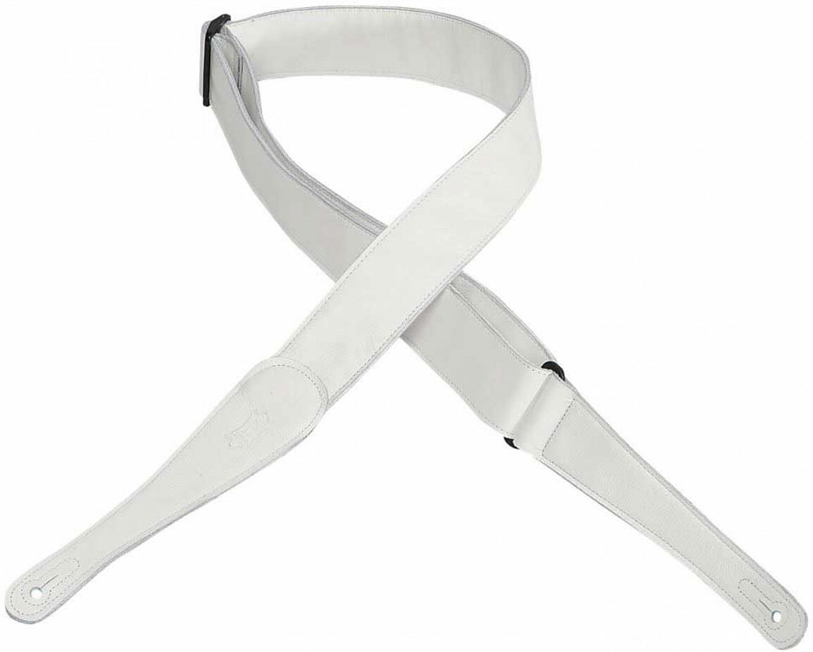 Levy's M7gg-wht Garment Leather Guitar Strap 2inc Cuir White - Guitar strap - Main picture
