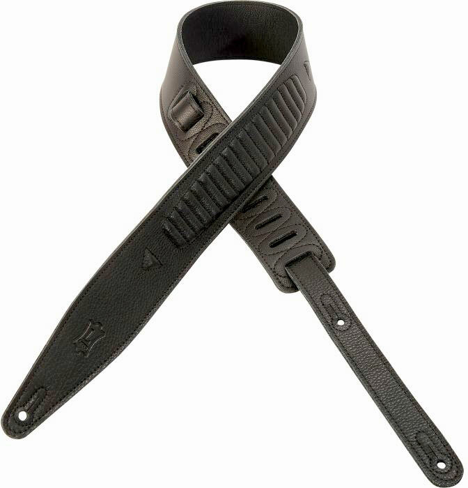 Levy's Mg317mto-blk Garment Leather Guitar Strap 2.5inc Cuir Black - Guitar strap - Main picture
