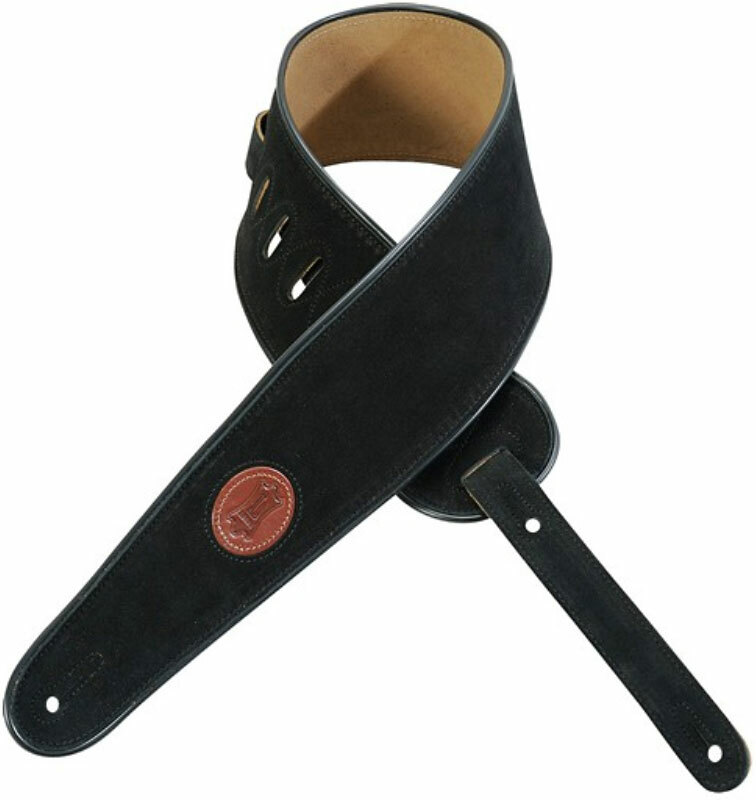 Levy's Mss3-4-blk Hand-brushed Suede Leather Bass Guitar Strap 4inc Cuir - Guitar strap - Main picture
