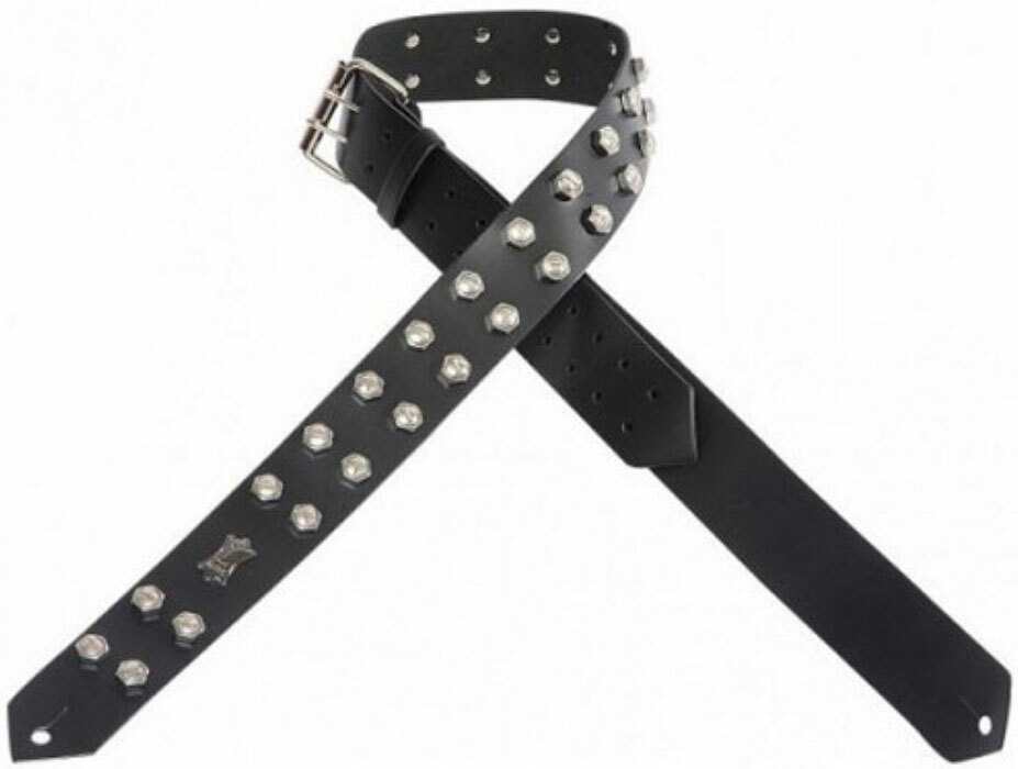 Levy's Pm28-2n Garment Leather Guitar Strap 2inc Cuir Ecrous Black - Guitar strap - Main picture