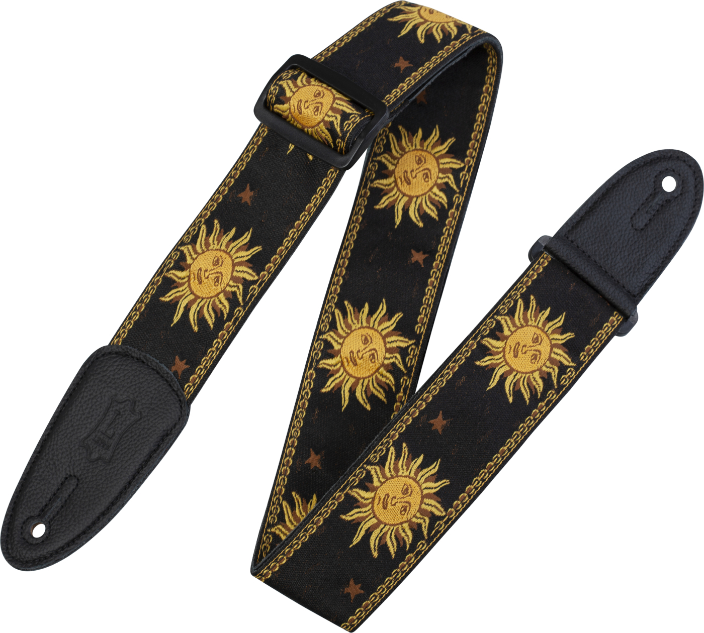 Levy's Sangle Polyester Et Cuir Mpjg-sun Black - Guitar strap - Main picture