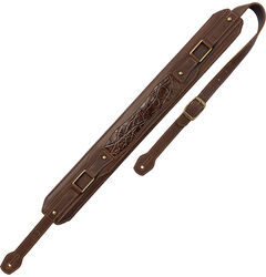 Guitar strap Levy's Apex - Crazy horse leather, alligator design, 7,6 cm - Brown