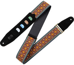 Guitar strap Levy's 5 cm jacquard guitar strap with 4 pick holder - Design 26