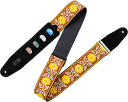 Guitar strap Levy's 5 cm jacquard guitar strap with 4 pick holder - Design 27