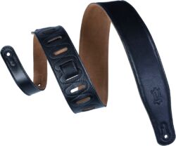 Guitar strap Levy's M26GF-BLK - Suede Back Padded Leather 6.4 cm Black