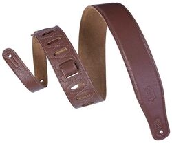 Guitar strap Levy's M26GF-BRN - Suede Back Padded Leather 6.4 cm Brown