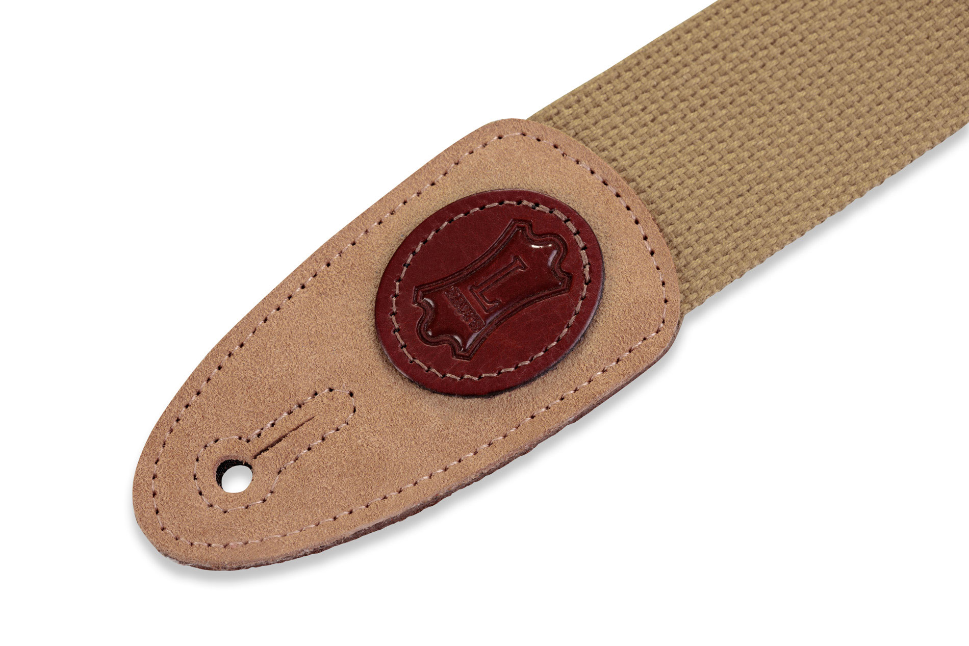 Levy's 5 Cm Coton Avec Logo Levy's En Cuir - Tan - Guitar strap - Variation 1