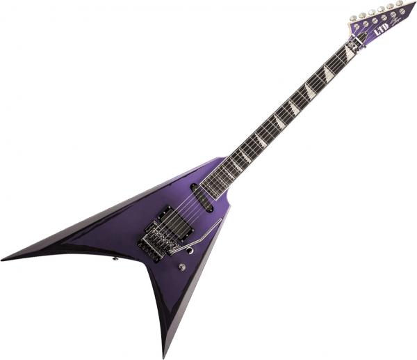 Solid body electric guitar Ltd Alexi Ripped - Purple fade satin w/ pinstripes