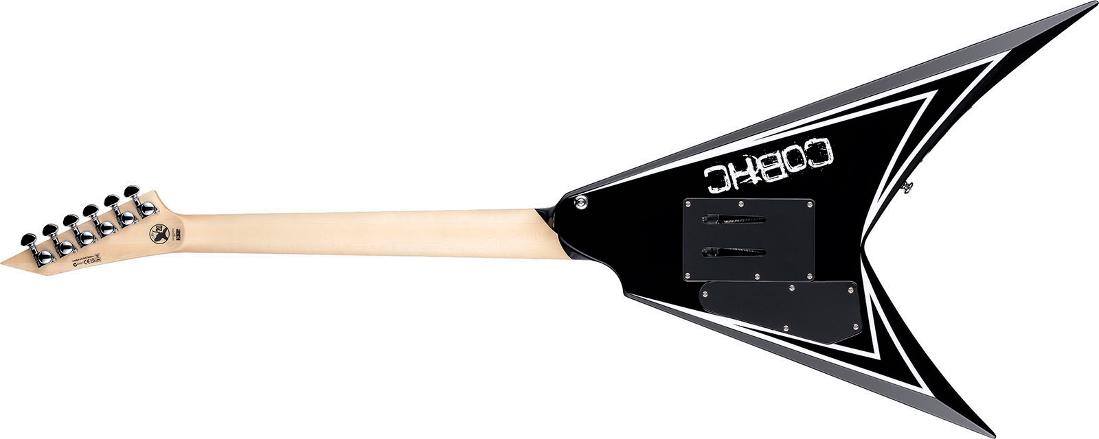Ltd Alexi Laiho Sawtooth Se 20th Ann. Signature 1h Fr Eb - Black With White Bevels - Metal electric guitar - Variation 1
