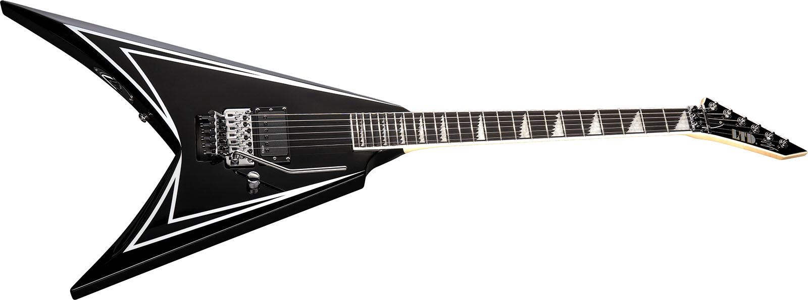 Ltd Alexi Laiho Sawtooth Se 20th Ann. Signature 1h Fr Eb - Black With White Bevels - Metal electric guitar - Variation 2