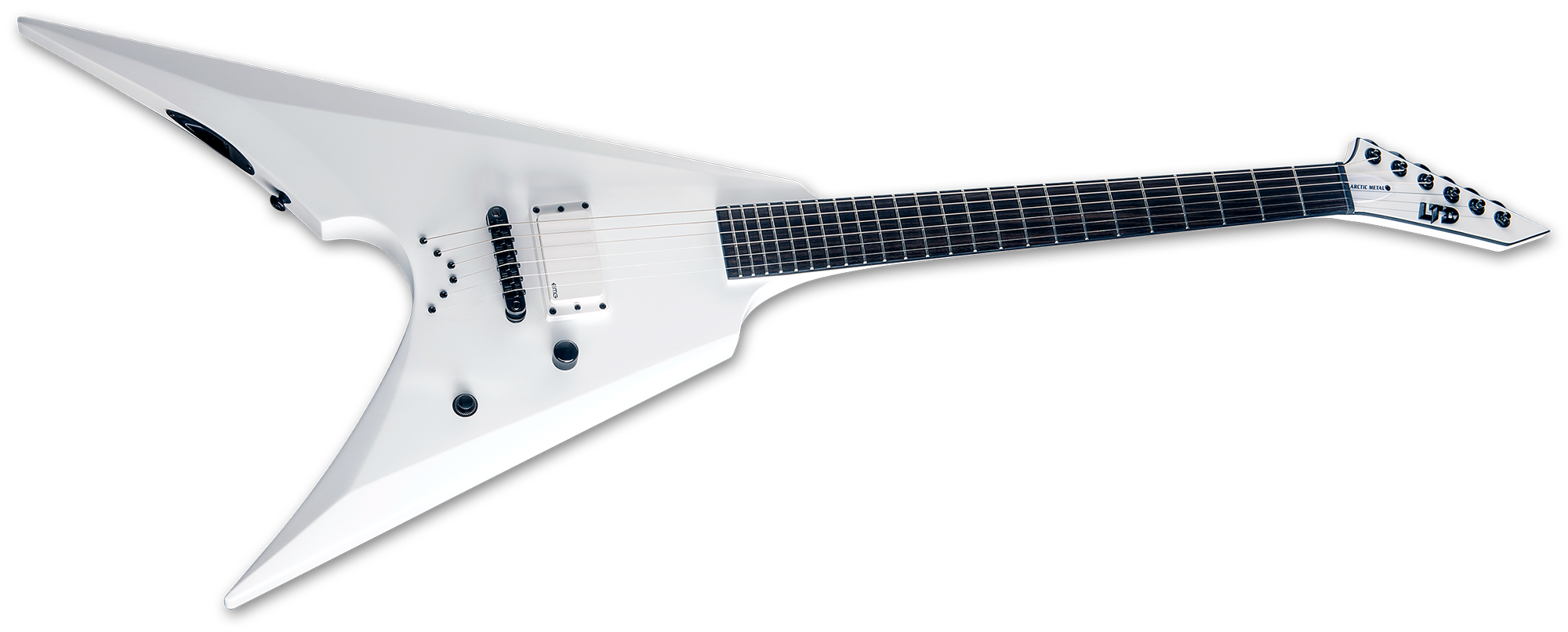 Ltd Arrow-nt Arctic Metal H Emg Ht Eb - Snow White Satin - Metal electric guitar - Variation 1