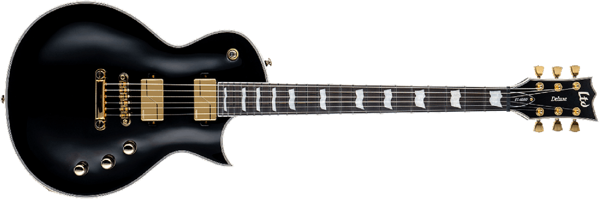 Ltd Ec-1000 Deluxe Gh Hh Fishman Ht Eb - Black - Metal electric guitar - Main picture