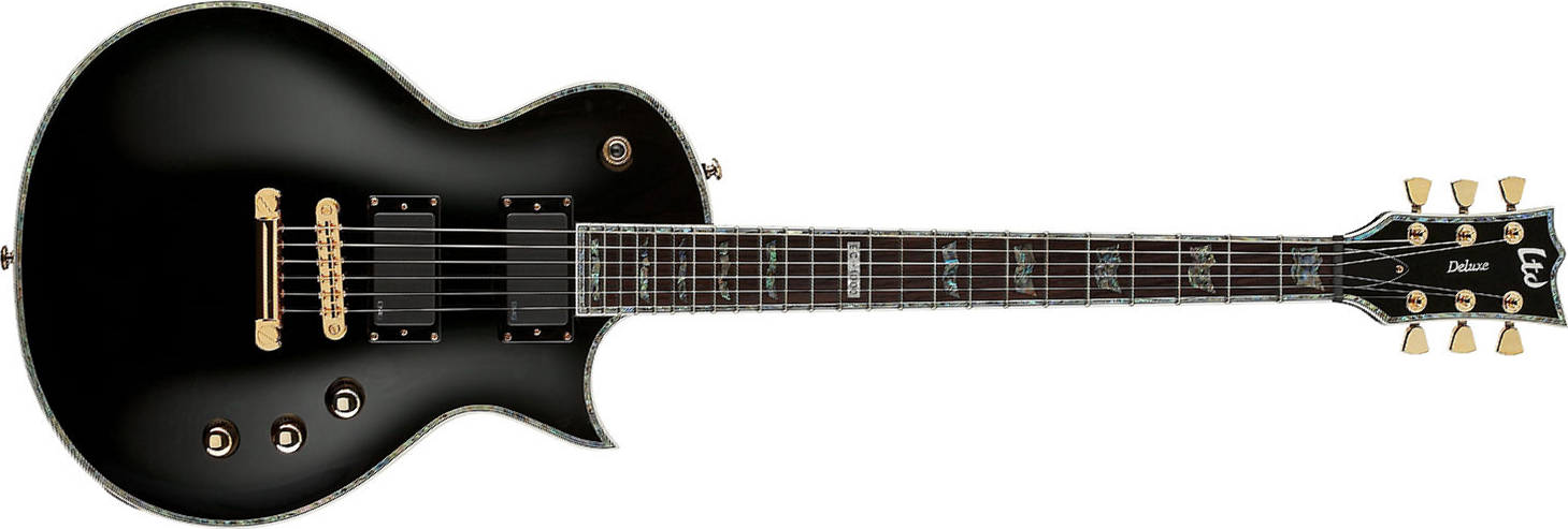 Ltd Ec-1000 Emg Blk - Black - Metal electric guitar - Main picture