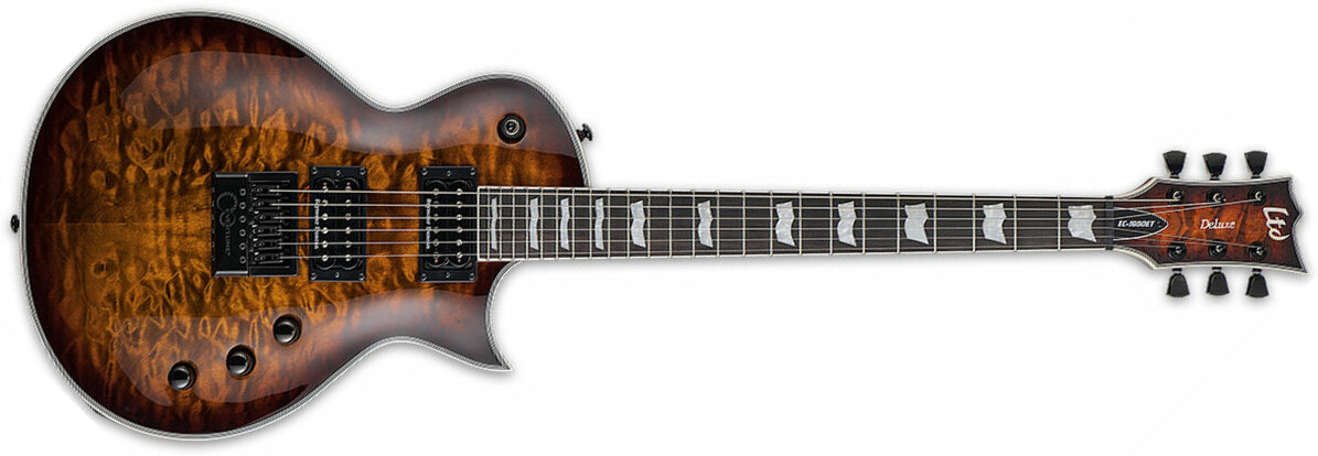 Ltd Ec-1000 Evertune Hh Seymour Duncan Ht Eb - Dark Brown Sunburst - Single cut electric guitar - Main picture