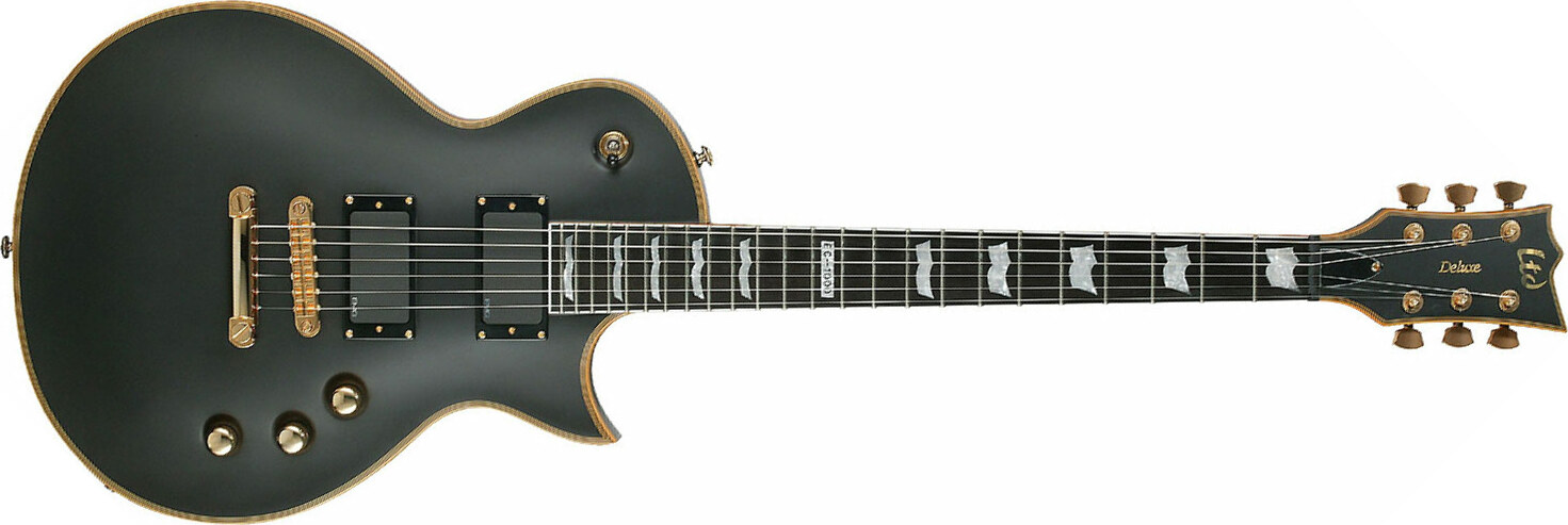 Ltd Ec-1000 Hh Emg Ht Eb - Vintage Black - Single cut electric guitar - Main picture