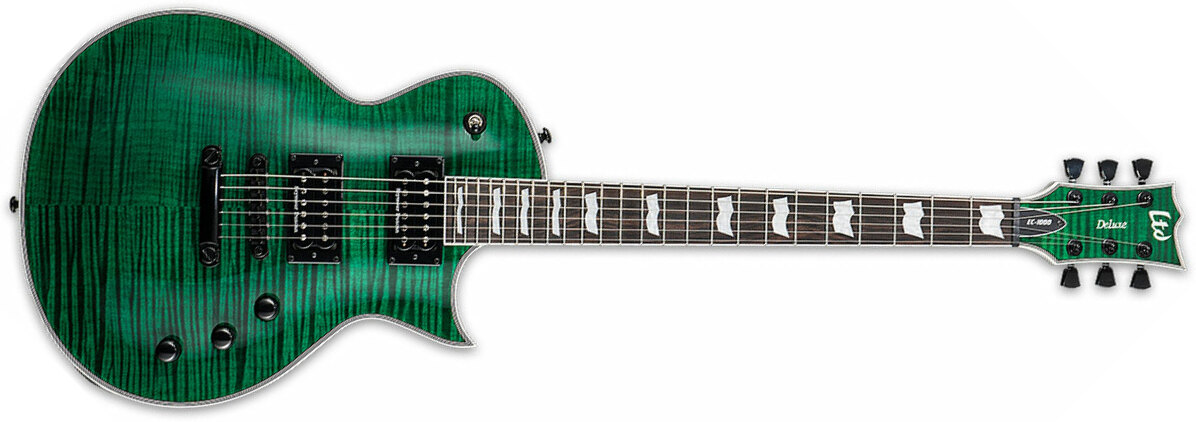 Ltd Ec-1000 Hh Seymour Duncan Ht Eb - See Thru Green - Single cut electric guitar - Main picture