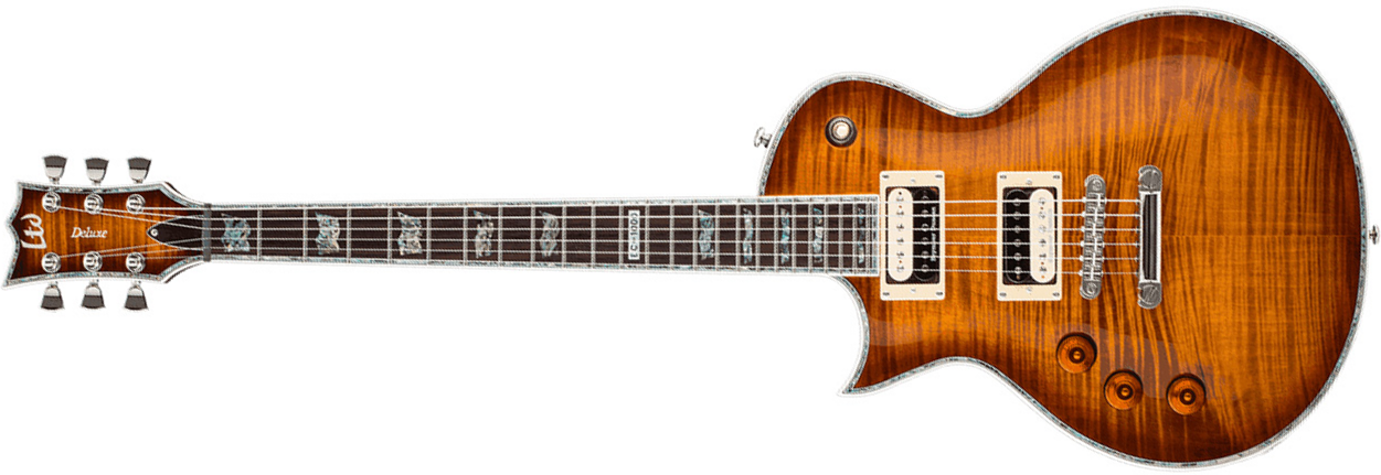 Ltd Ec-1000 Lh Gaucher Seymour Duncan - Amber Sunburst - Left-handed electric guitar - Main picture