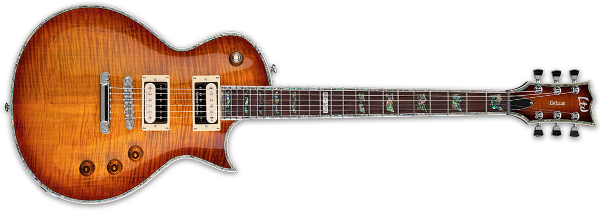 Ltd Ec-1000fm Seymour Duncan - Amber Sunburst - Single cut electric guitar - Main picture