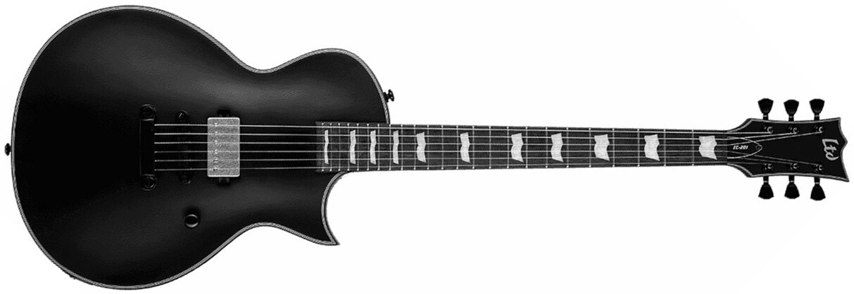 Ltd Ec-201 1h Ht Jat - Black Satin - Single cut electric guitar - Main picture