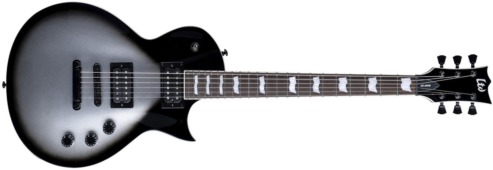 Ltd Ec-256 Hh Ht Jat - Silver Sunburst Teardrop - Metal electric guitar - Main picture