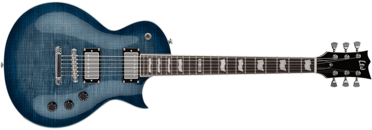 Ltd Ec-256fm Cbtbl - Cobalt Blue - Single cut electric guitar - Main picture