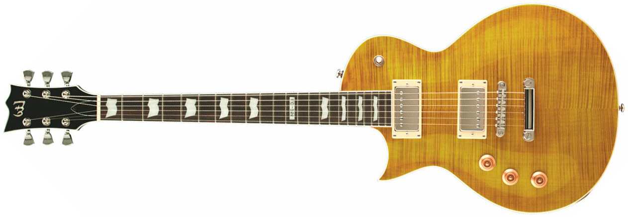 Ltd Ec-256fm Lh Gaucher Hh Ht Jat - Lemon Drop - Left-handed electric guitar - Main picture
