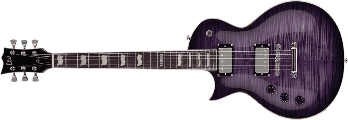 Ltd Ec-256fm Lh Gaucher Hh Ht Jat - See Thru Purple Sunburst - Single cut electric guitar - Main picture