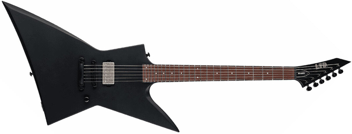 Ltd Ex-201 1h Ht Jat - Black Satin - Metal electric guitar - Main picture