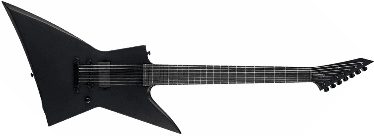 Ltd Ex-7 Baritone Black Metal 1h Emg Ht Eb - Black Satin - 7 string electric guitar - Main picture