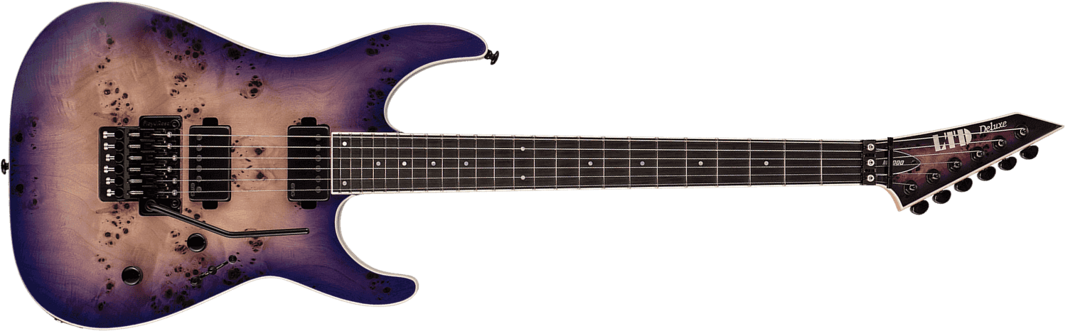 Ltd M-1000 Deluxe Hh Emg Trem Eb - Purple Natural Burst - Str shape electric guitar - Main picture