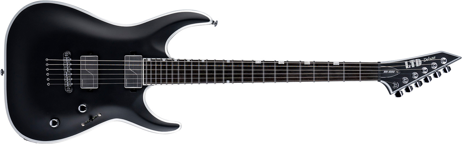 Ltd M-1000nt Bb 2h Fishman Fluence Modern  Ht Eb - Black Satin - Str shape electric guitar - Main picture