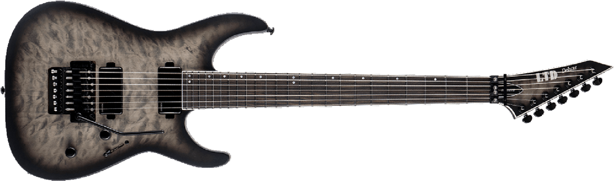 Ltd M-1007 7-cordes Floyd Rose Fishman Hh Eb - Charcoal Black - Metal electric guitar - Main picture