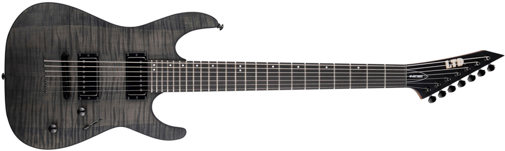 Ltd M-207 Baritone Dx 7-cordes Ht Hh Rw - See Thru Black Satin - Str shape electric guitar - Main picture