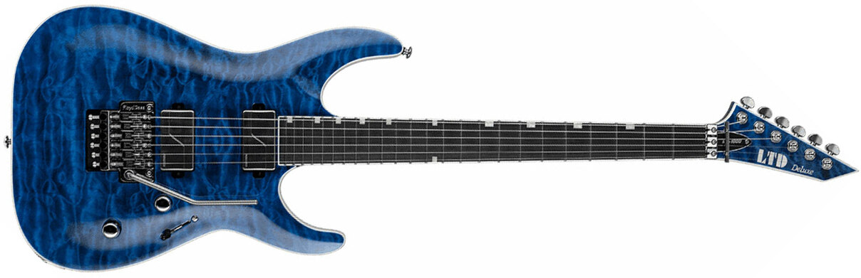 Ltd Mh-1000 2h Fishman Fluence Modern Fr Eb - Black Ocean - Str shape electric guitar - Main picture
