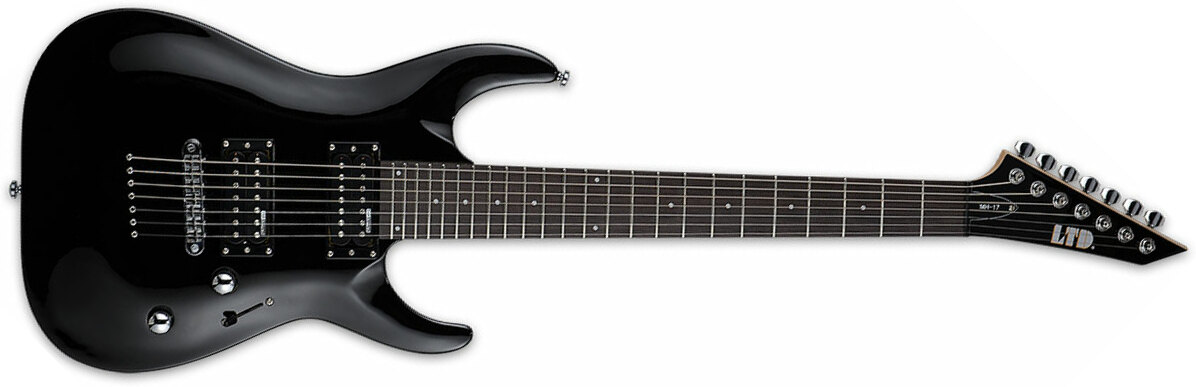 Ltd Mh-17 Kit 7-cordes Hh Ht Jat +housse - Black - 7 string electric guitar - Main picture