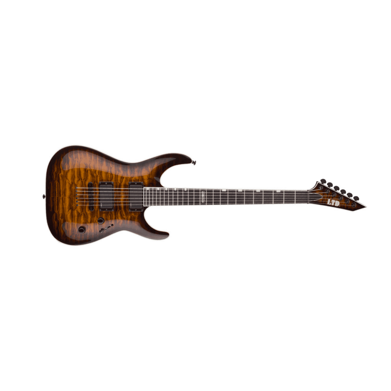 Ltd Mh-401nt Emg - Dark Brown Sunburst - Str shape electric guitar - Main picture