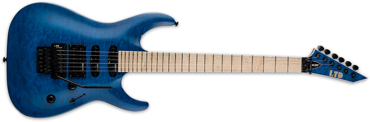 Ltd Mh203qm Hss Fr Mn - See Thru Blue - Str shape electric guitar - Main picture