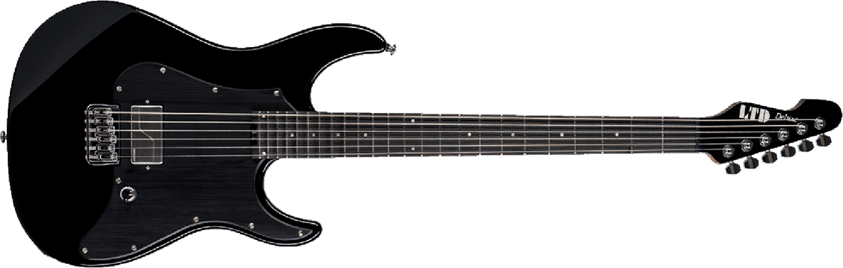 Ltd Sn-1 Baritone Hardtail Fishman Hh Eb - Black - Metal electric guitar - Main picture