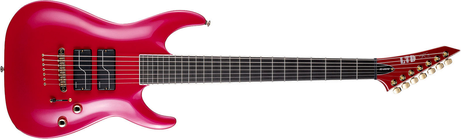 Ltd Stephen Carpenter Sc607 Baritone Signature 7c 2h Fishman Fluence Ht Eb - Magenta - Baritone guitar - Main picture