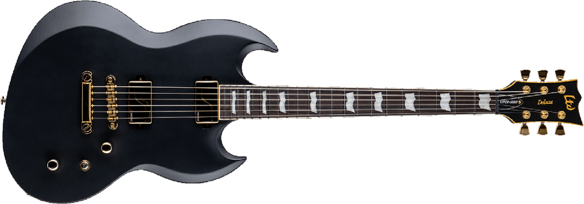 Ltd Viper-1000 Gh Hardtail Fishman Hh Eb - Vintage Black - Metal electric guitar - Main picture
