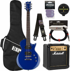 Electric guitar set Ltd EC-10 KIT Pack +Marshall MG10 +Accessories - Blue